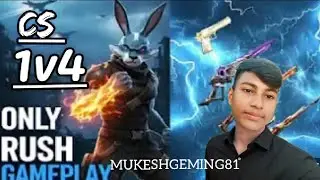 Only rush gameplay _CS RANK 1v4 FREEFIRE GEMING video #mukeshgemingchhatarpur #freefire video