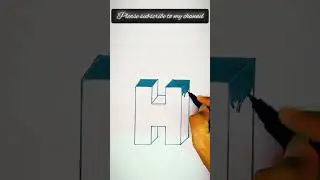 Draw a 3d letter H easy way @SouravjoshiArts @Drawblogs #3d #drawing #souravjoshiarts #shorts
