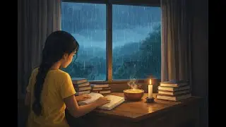 🔴 LIVE: Rainy Night Study Room 🌧️📖 | Candle Light | Calm Focus Ambience (No Talking)