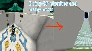 Doing clutches,bridges,fast nether portal and water parkour in Minecraft