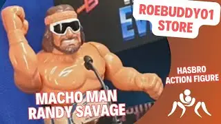 WWF 'Macho Man' Randy Savage, Hasbro Series 1 Action Figure, 1990. With 2 Custom Title Belts