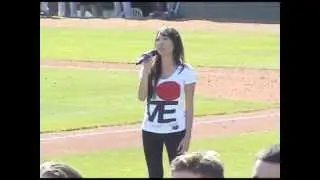 Erika Mariko Olsen performing National Anthem and God Bless America