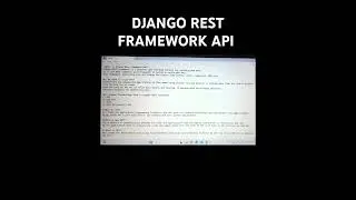 Django rest framework api