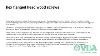 hex flanged head wood screws