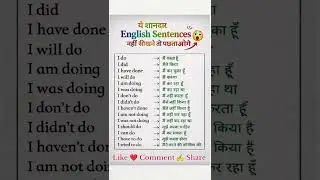 Basic English Sentences आपको आना चाहिए/English kaise sikhe/English kaise bole/English bolna kaise sv