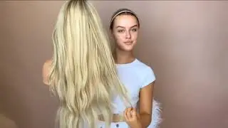 AISI BEAUTY Long Wavy Womens Wig Natural Part Side Hair Ombr