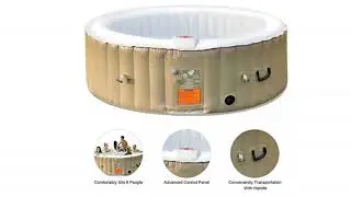 COSTWAY Inflatable Bubble Massage Spa Portable Round Hot Tub 4&6 Person Available Relaxing Garden