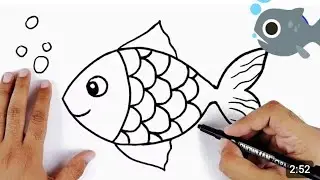 Draw and color fish,friends