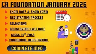 CA Foundation January 2026 Registration Process After class 10th | ICAI Provisional Registration