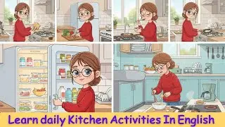 Daily Kitchen Activities | Spoken English Practice | Kitchen Sentences