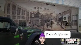 Yreka Historic District POV : Yreka California old buildings restored & Eureka Mural downtown 
