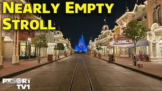 Nearly Empty Magic Kingdom Main Street USA Relaxing Stroll - Spring 2024 - Walt Disney World