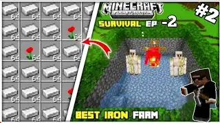 I made the best iron farm in mcpe 1.19🔥❘ Hindi | Minecraft pocket edition part 2 | #minecraft
