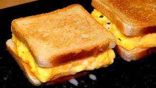 Супер вкусный тост с яичницей-болтуньей | Мягкий сэндвич с яйцом и волшебным соусом