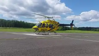 PHI AirCare 4 Bell 407 Departure for Patient Transfer