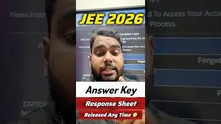 JEE Main 2026 Answer Key & Response Sheet OUT TODAY😳✅ NTA Update | response sheet jee mains 2026