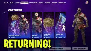 KRATOS SKIN RETURN RELEASE DATE in FORTNITE ITEM SHOP! (Kratos Bundle RETURNING 2025!)