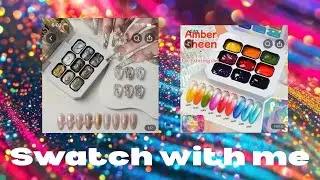 Набор блестящих гелевых пудр Maneki Solid Gel Powder и набор блестящих патчей UR SUGAR Amber Shee...