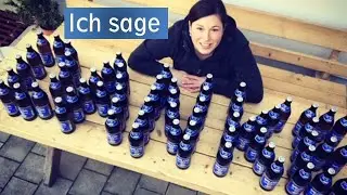 Bayrische Braumeisterin Babsi vom Br&auml;u z' Loh sagt Danke und zeigt das Hell Export Real life Bier