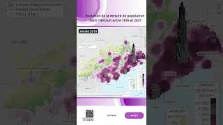 &Eacute;volution de la densit&eacute; de population dans l&rsquo;H&eacute;rault entre 1876 et 2021