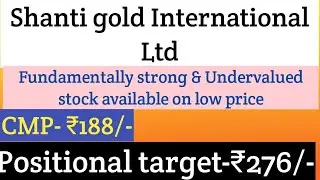 Shanti gold International Ltd for swing traders /long term investors