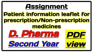 Patient information leaflet for prescription or non prescription medicines assignment