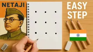 Dots turns into Netaji Subhash Chandra Bose drawing | Independence day drawing ✨️
