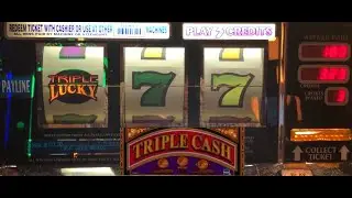 CLASSIC OLD SCHOOL CASINO SLOTS: TRIPLE CASH + TRIPLE LUCKY 7'S SLOT PLAY! NICE WINS!