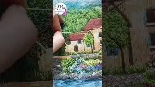 Thread Painting Garden 💕 🌸 #shorts #handembroidery #bordado