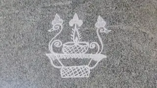 அன்னம் விளக்கு கூடை கோலம்🌟🌟Rangoli with sbird & diya@🌻🌻மார்கழி கோலம்🙏🙏