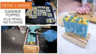 Sunshine Poppies Soap bar PLUS piping soapy flowers