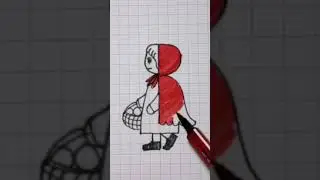 How to Draw Little Red Riding Hood #Shorts