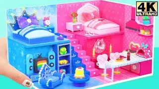 Build a Hot and Cold House for Frozen and Barbie 💖💙 | DIY Miniature House
