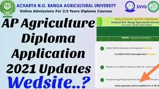 AP Agriculture Diploma  2021 Application Updates//ANGRAU - Agriculture Polytechnic Admissions 2021