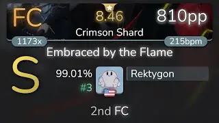 [8.46⭐] Rektygon | UNDEAD CORPORATION - Embraced by the Flame [Crimson] 99.01% {#3 810pp FC} - osu!