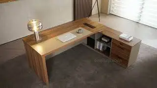 Stylish Spacious L-Shaped Office Desk with Ample Storage
