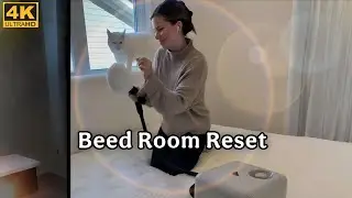 4K Cleaning Routine | New Bed Install & Room Setup | Relaxing Cleaning &Transformation Try on Hauls