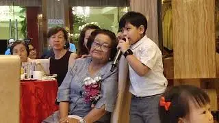 My guesting to My Amah Maura's 90th birthday celebration - singing Buwan