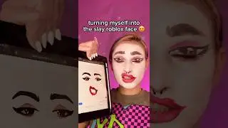 turning myself into the slay roblox face 😍 #makeup #roblox #satire #makeuptutorial #cringe