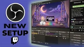 Sleepy Cat Cozy Room Twitch Overlay | Animated Stream Pack for Chill Streams