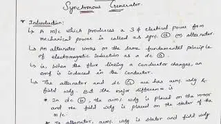 Construction of Synchronous Generator or Alternator & Working Principle of the Alternator