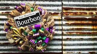 Making A Poly Jute Deco Mesh Wreath For Mardi Gras