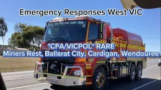 *RARE* - CFA/VICPOL - Responding + On Scene Of Bush-Scrub Fire - Ballarat City Tanker 1 + D15 SEV!