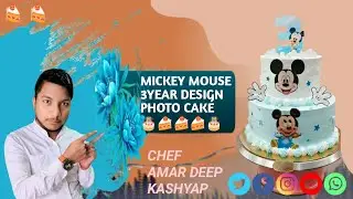 Mickey mouse 2stop cakes||design photo sticker cake🍰||#video