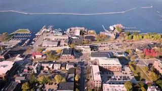 Aerial Drone Tour of Burlington VT Waterfront to Lighthouse