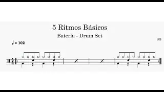 Bater&iacute;a - 5 Ritmos B&aacute;sicos (5 Basic Rhythms)