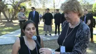 Foreign Democracy Representatives learning from The Duarte High Schoolers
