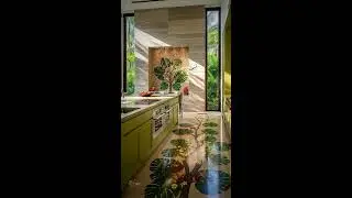 Breath-taking Epoxy Floor with Wood Slices & Petals