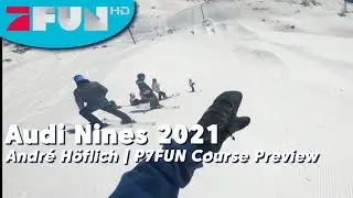 Snowboarder Andr&eacute; H&ouml;flich macht die ProSieben FUN Course Preview | Audi Nines 2021 | Crans-Montana