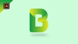 B Letter Logo design With Gradient - Adobe Illustrator Tutorial